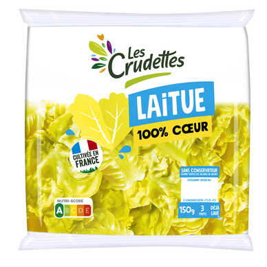 Salade 100% Coeur de Laitue Les Crudettes - Sachet 150g