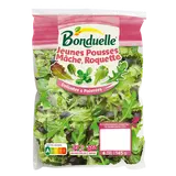 Jeunes pousses (Laitue verte et rouge, Red chard), Mâche et Roquette Bonduelle - Sachet 145g