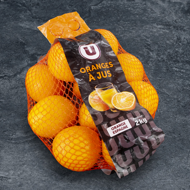 Orange à jus Valencia Late - calibre 6/7 - Catégorie 1 - Filet2kg