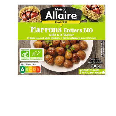 Marron entier cuit BIO, MAISON ALLAIRE, etui 200g