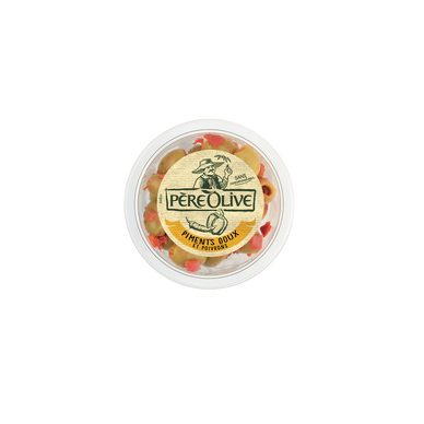 Olive Piment doux et Poivron PERE OLIVE - Barquette 150g