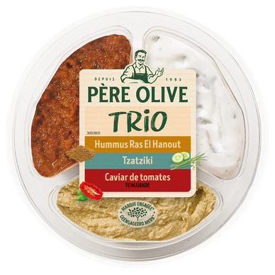 Trio tartinables, PERE OLIVE, barquette 210g