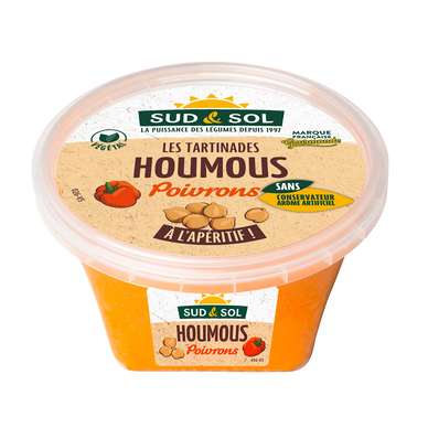 Houmous aux poivrons, 175g, SUD&SOL