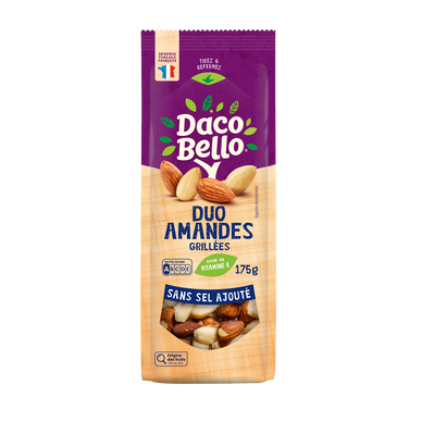 Duo amandes grillées sans sel - Daco Bello - Sachet 175g