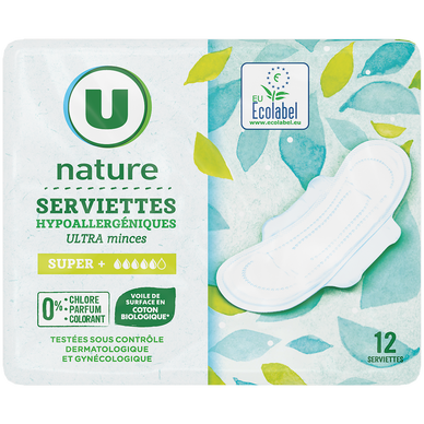 Serviettes hygiéniques ultra minces super + x12