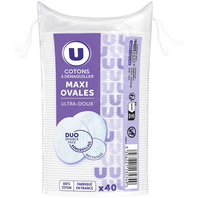 Disque à démaquiller maxi ovale  x40