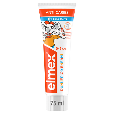 Dentifrice ELMEX enfant et bébé 0-6 ans protection anti-caries - tube75ml