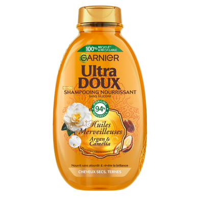 Shampooing nutrition argan et camélia ULTRA DOUX -300 ml