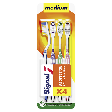 Brosse à dents manuelle protection intégrale medium SIGNAL x 4