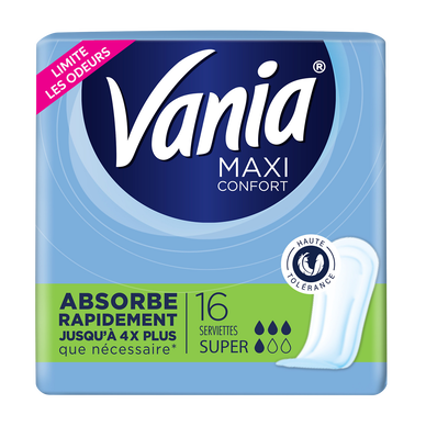 Serviettes hygiéniques maxi Super Confort VANIA, x16