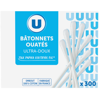 Bâtonnets ouatés, boîte éco x300