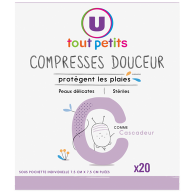 Compresses douceur bébé 15cmx30cm - x20
