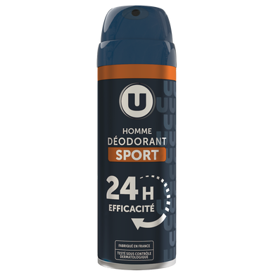 Déodorant homme sport 24h, atomiseur 200ml