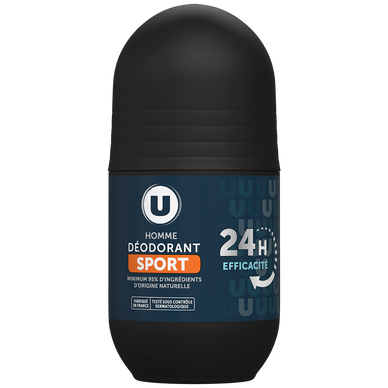 Déodorant homme efficacité sport 24h, bille roll on 50ml