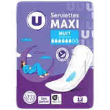 Serviettes périodiques maxi nuit pliées  x12