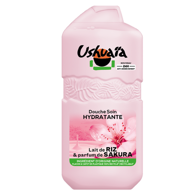 Gel douche hydratant lait de riz et fleur de sakura USHUAÏA - flacon 280ml