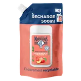 Recharge gel douche LE PETIT MARSEILLAIS pêche blanche et nectarine BIO 500mL
