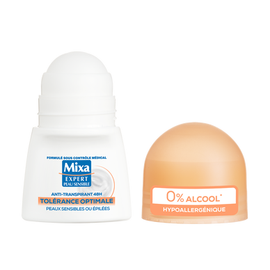 Déodorant femme anti-transpirant tolérance optimale MIXA - bille 50ml