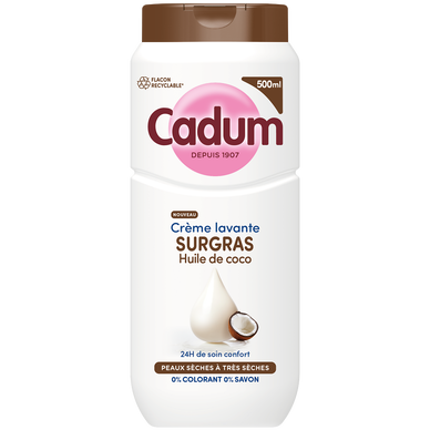 Crème lavante CADUM surgras huile de coco 500mL