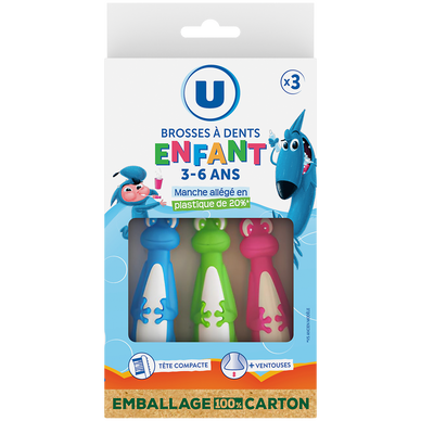Brosse à Dent enfant 3/6 ans x3