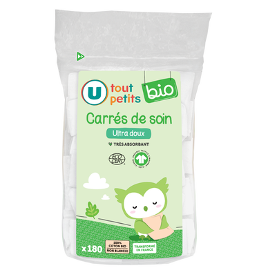 Coton maxi rectangles U TOUT PETIT bio non blanchis x180