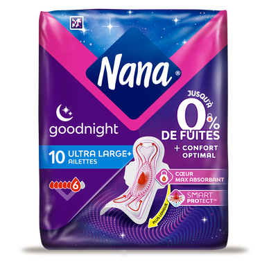 Serviettes hygiéniques ultra goodnight NANA paquet x10