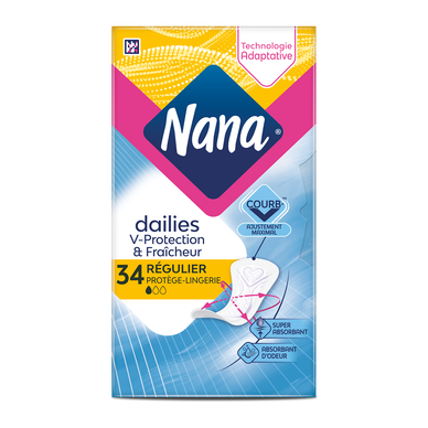 Protège-slip normal absorbant NANA, sachet de 34