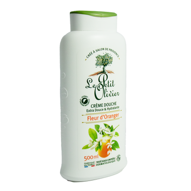 Crème de douche à la fleur d'oranger LE PETIT OLIVIER, flacon de 500ml