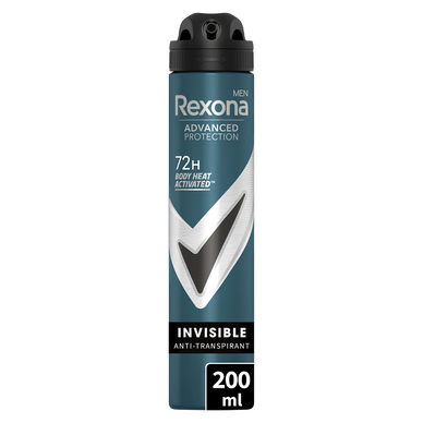 Déodorant Homme anti-transpirant invisible black & white 72h REXONA -Spray 200ml