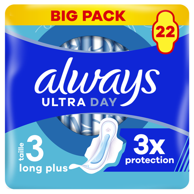 Serviette ultra nuit ALWAYS taille 3 ailettes x22