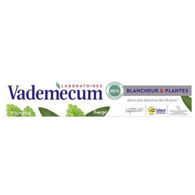 Dentifrice VADEMECUM Blancheur & Plantes Tube 75ml