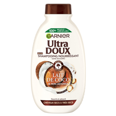 Shampoing nourrissant au lait de coco et macadamia ULTRA DOUX - flacon300ml