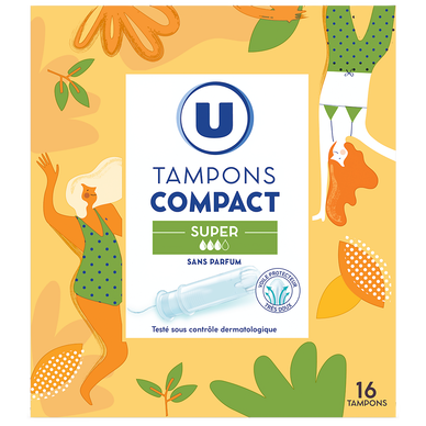 Tampons compact super avec applicateur  Boîte de 16