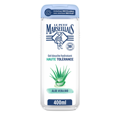 Gel douche aloe vera bio hydratant haute tolérance LE PETIT MARSEILLAIS 400ml