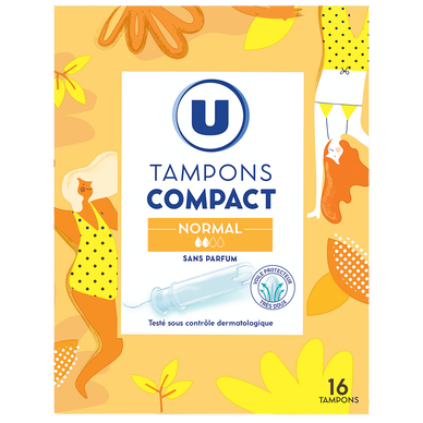 Tampons compact normal avec applicateur  Boîte de 16