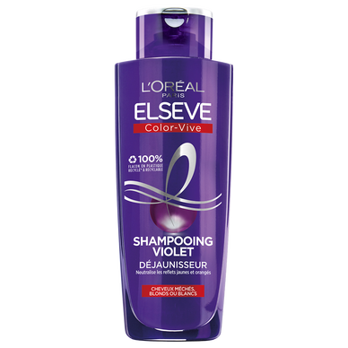 Shampoing violet déjaunisseur cheveux colorés ELSEVE - flacon 200ml
