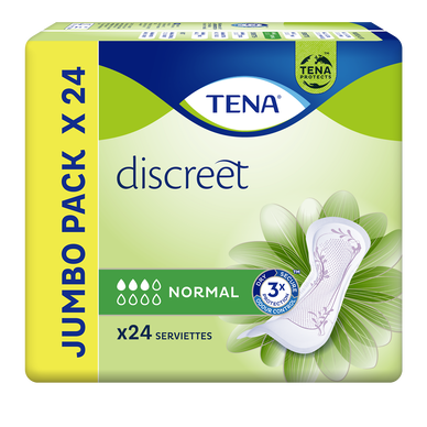 Serviette incontinence Normal Discreet TENA, x24