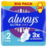 Serviettes ultra long jour ALWAYS taille 2 ailettes x26