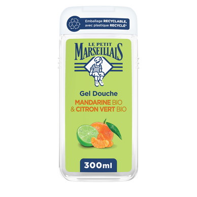 Gel douche extra doux LE PETIT MARSEILLAIS Mandarine Bio & Citron vertBio 300mL