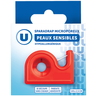 Sparadrap microporeux peaux sensibles U 5m x2,5cm