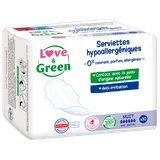 Serviettes hygiéniques nuit hypoallergéniques LOVE&GREEN, x10