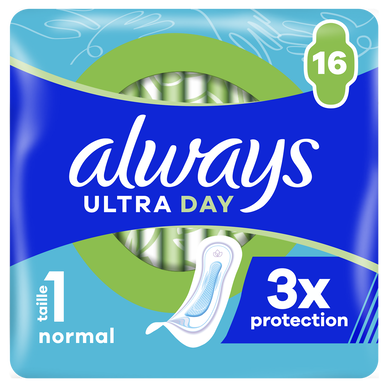 Serviettes hygiéniques ultra jour normal taille 1 ALWAYS x16