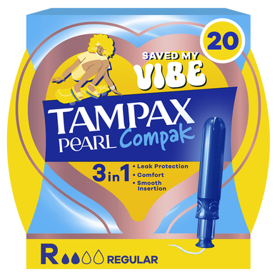 Tampons Avec Applicateur TAMPAX Pearl Compak Régulier x20