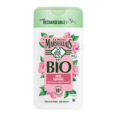 Gel douche bio hydratant rose sauvage LE PETIT MARSEILLAIS, 250ml