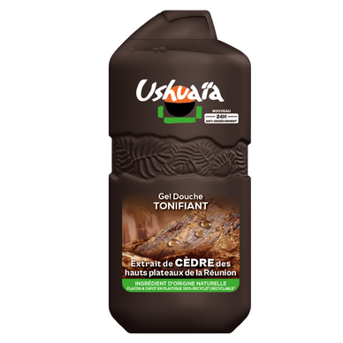 Gel douche tonifiant au cèdre de la réunion USHUAÏA - flacon 280ml