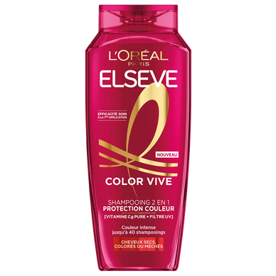 Shampoing 2en1 protection couleur filtre uv ELSEVE - 250ml