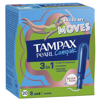 Tampons Avec Applicateur TAMPAX Pearl Compak Super x20