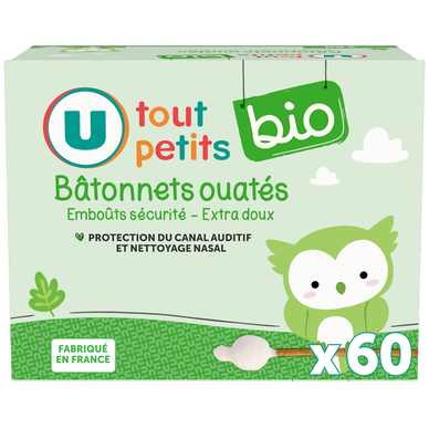 Bâtonnets ouatés bébé U BIO TOUT PETITS X60