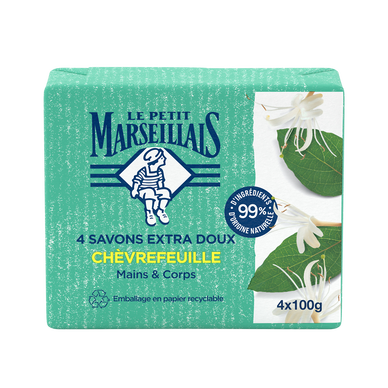 Savon chèvrefeuille LE PETIT MARSEILLAIS 4x100g