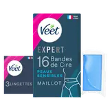 Bandes de Cire Expert Maillot Peaux Sensibles Longue Durée - VEET - x16